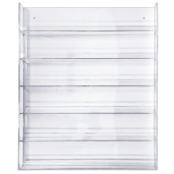 Beauticom Professional Clear Acrylic Nail Polish Wall Rack Display (Holds up to 96 Bottles) (Acrylic Clear)