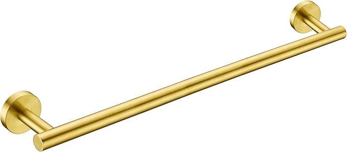 Nolimas Brushed Gold Bath Hand Towel Bar Single Bars Towel Rack Rod Classic Wall Mounted Stainless Steel Bathroom Towel Bar Toilet Kitchen Towel Shelf Single Layer,24inch