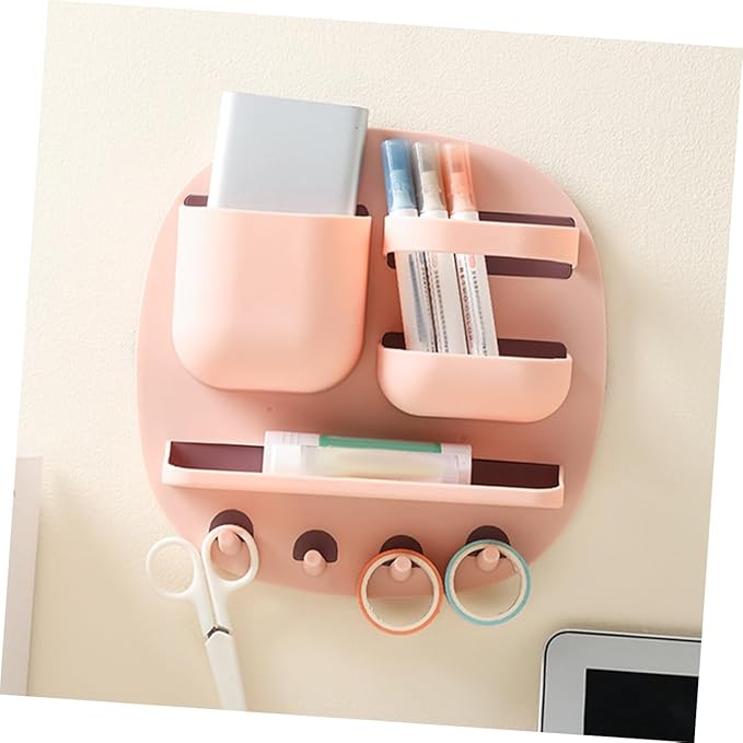 Alipis Wall Mounted Bathroom Shelf Organizer Multi Function Storage Rack with Compartments Storage Tray Hooks Stylish Space Saving Design for Toiletries Reliable Materials