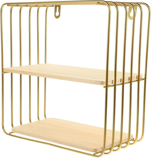 Multi-Function Toilet Storage Stand and Rustproof Bathroom Organizer Space-Saving Wall Shelf for Toiletries and Accessories Elegant Gold Finish