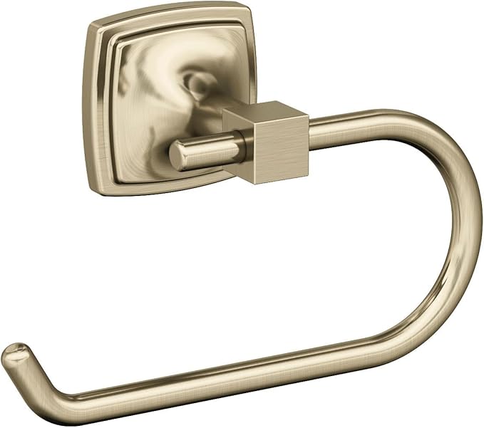 Amerock BH36091BBZ | Golden Champagne Single Post Toilet Paper Holder | 7-1/16 in. (179 mm) Length Toilet Tissue Holder | Stature | Bath Tissue Holder | Bathroom Hardware | Bath Accessories