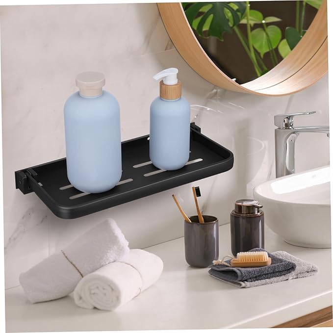 Healifty Bathroom Shelf Multifunctional Storage Metal Material Drainage Space-Saving Modern Design