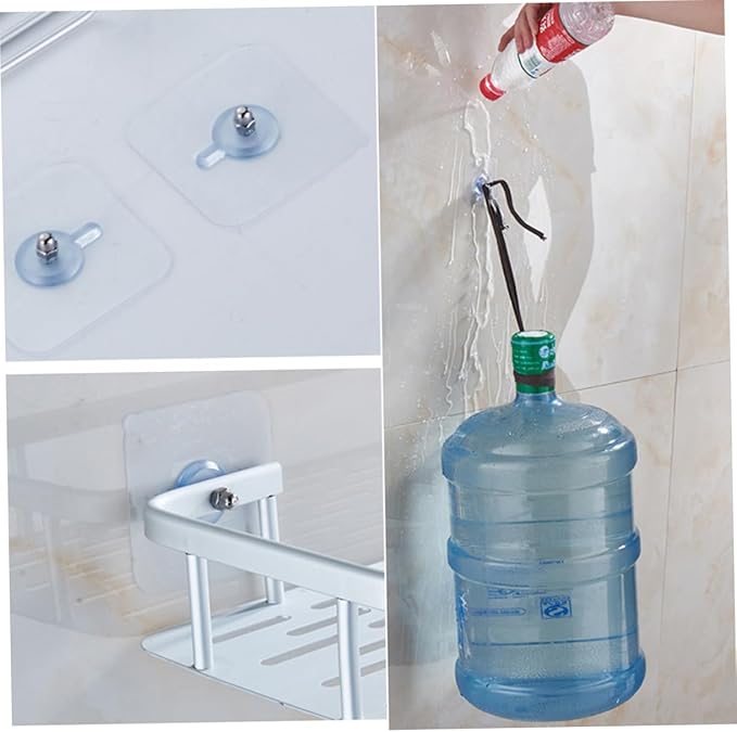 Cabilock Aluminum Bathroom Shelf with Disc Wall Mounted Storage Organizer for Kitchen and Bathroom Design Space Saving Easy to Clean
