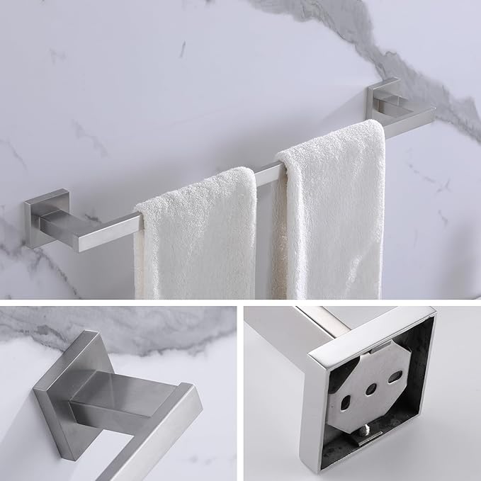 LANC Hand Towel Bar for Bathroom Wall Mounted Brushed Nickel Bathroom Towel Ring 12-Inche Stainless Steel Towel Rod for Toilet Hand Towel Holder Towel Rack Towel Hanger, A9010BN-L3