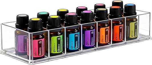 8Slots Roller Bottles Holder,Essential Oil Holder,Acrylic Essential Oil Storage,for Bottles Perfumes and Nail Polish Shelf,Essential Oil Organizer,Makeup Storage Rack