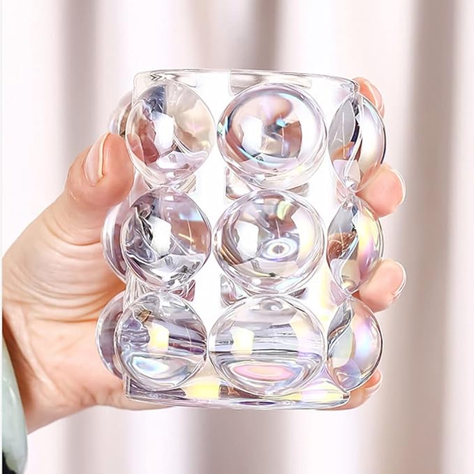 Liemuao Crystal Makeup Brush Holder,Cosmetic Brush Storage Organizer Holder, Comb Pen Pencil Storage Pot Cup for Vanity, Office, Home Decor (Transparent)