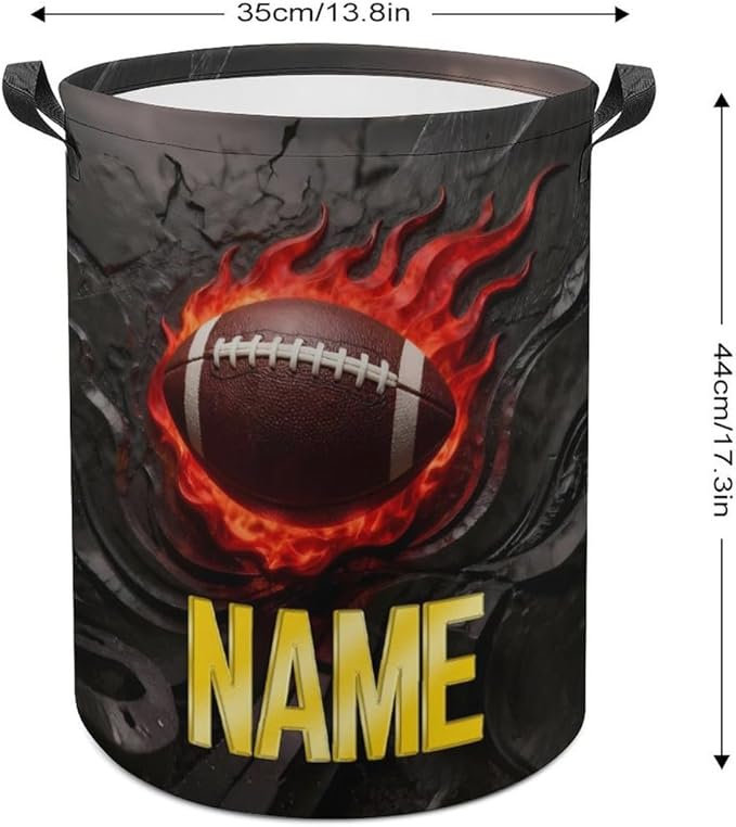 Personalized Rugby Laundry Hamper Custom Name Funny Dirty Clothes Laundry Basket Portable Storage Basket For Home Bathroom Family Football Lovers Xmas Birthday (style 9)