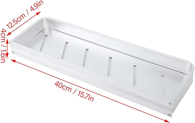 Tbest Wall Mounted Bathroom Storage Rack, Space Aluminum Shelf for Bathroom with Hooks, Drill Mounted Toilet Storage Shelf (40cm)