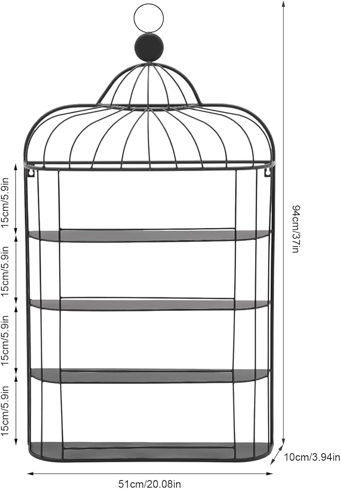 Nail Polish Organizer Wall Mounted, 4-Tier Nail Polish Storage Rack, Metal Nail Polish Storage Holder, Multifunctional Organizer for Essential Oil Perfume Lipsticks at Home Salon Spa(Black)