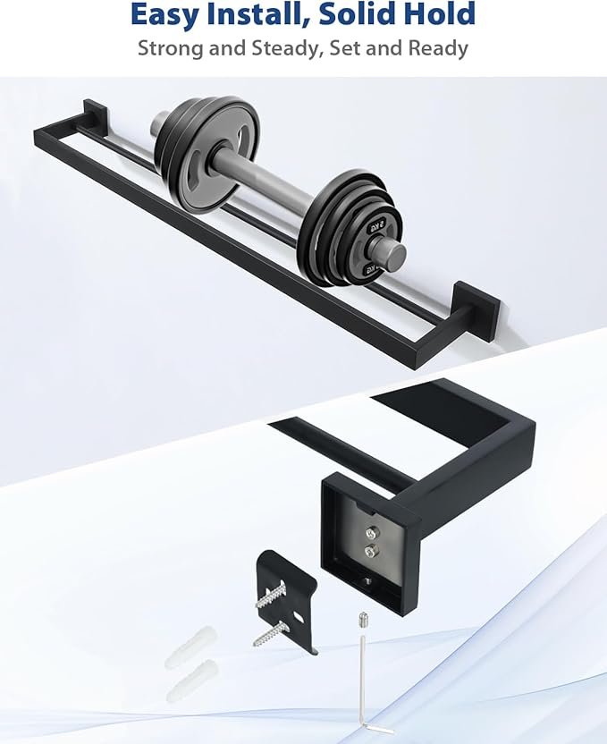 Alise Double Towel Bar, 32" SUS304 Stainless Steel Towel Racks for Bathroom, Long Bathroom Towel Rack Wall Mounted, Heavy Duty Towel Holder, Matte Black