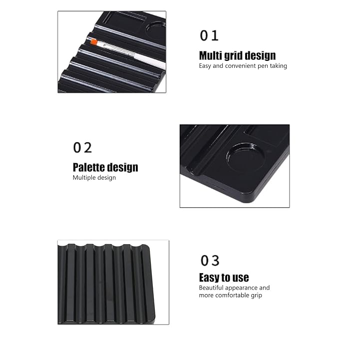 Nail Pen Rack, 4pcs Nail Pen Holder, Nail Brush Holder, Multifunction Nail Brush Rack Organizer with 5 Grid, Pen Container for Manicure Tool