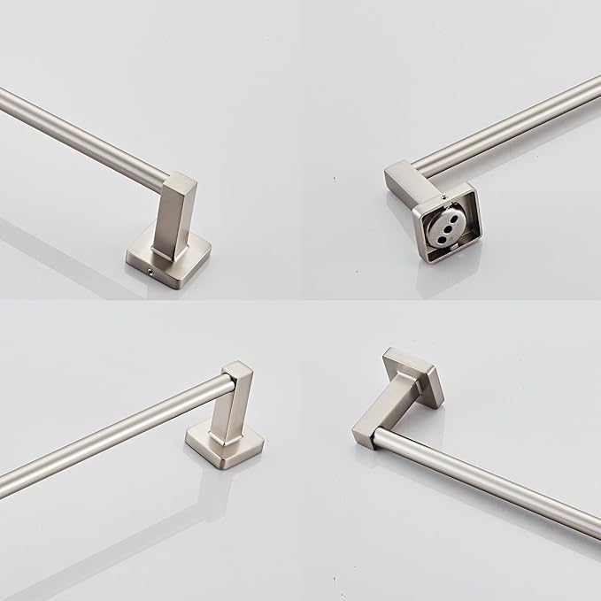 Bathroom Wall Mounted Towel Rack,18 Inch Brushed Nickel Towel Bar with Stainless Rack and Hand Towel Holder, Shower and Bath Towel Racks for Bathroom Wall(Total Length 20-Inch)