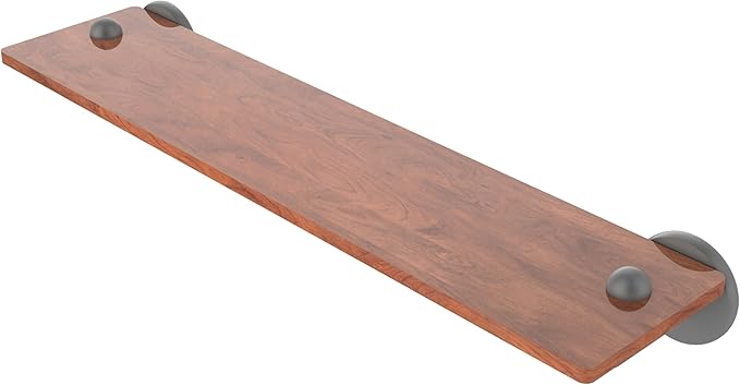 Allied Brass SH-1-22-IRW-GYM Soho Collection 22 Inch Solid IPE Ironwood Shelf, Matte Gray