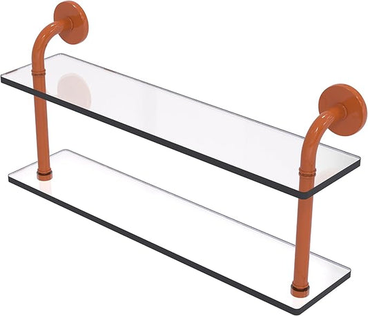 Allied Brass RM-2-22-ASP Remi Collection 22 Inch Two Tiered Glass Shelf, Autumn Sparkle