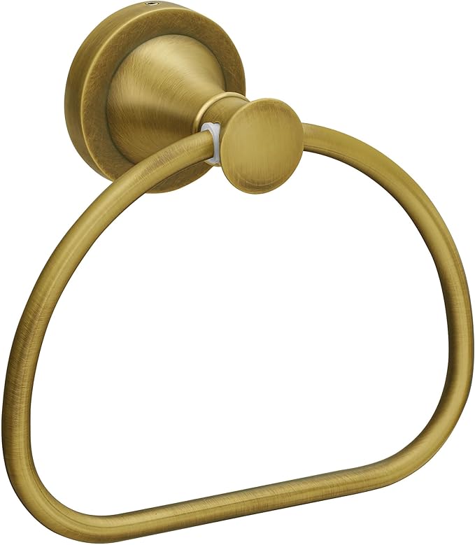 Brass Bathroom Hand Towel Holder, Antique Brass Towel Ring Holder, Wall Mounted Towel Rack Hanger Home Half Round Bathroom Hardware Accessory Modern