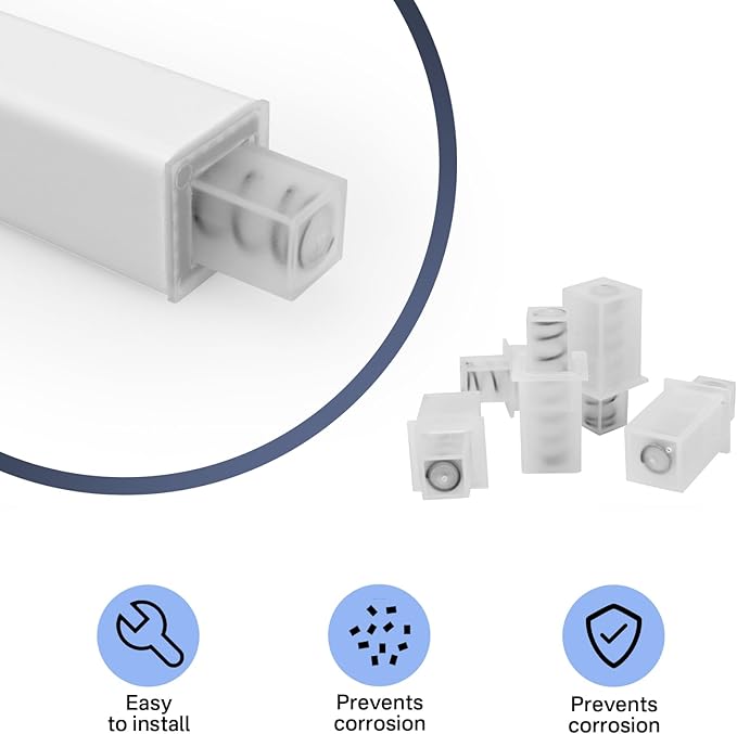 10 Pack Adjustable Spring Replacement Towel Bar End Caps for Springs End Durable Plastic Wall Mount
