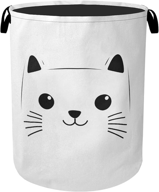 Cute Cat Foldable Laundry Hamper - Waterproof Fabric Storage Basket with Handles, Clothes Hampers for Laundry,Bedroom,Dorm