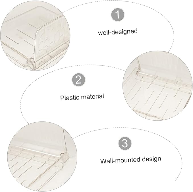 PRETYZOOM 3pcs Wall Mount Organizer Cosmetic Storage Shelf Easy to Install Floating Shelves for Bathroom Kitchen and Bedroom Use Plastic Design No Tools Required