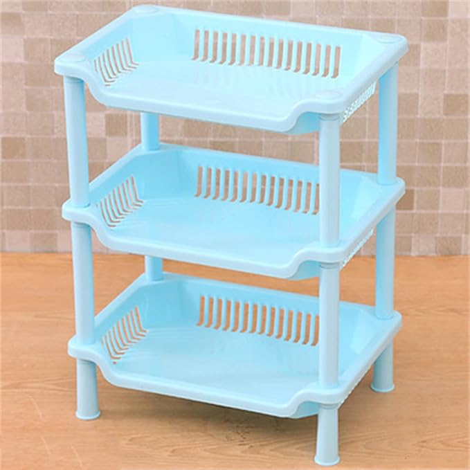 Zerodis 3 Tier Bathroom Shelf Organizer Tool Simple Assembly Multifunction Standing Rack Ideal for Bathroom Kitchen and Laundry Room Storage (#2)