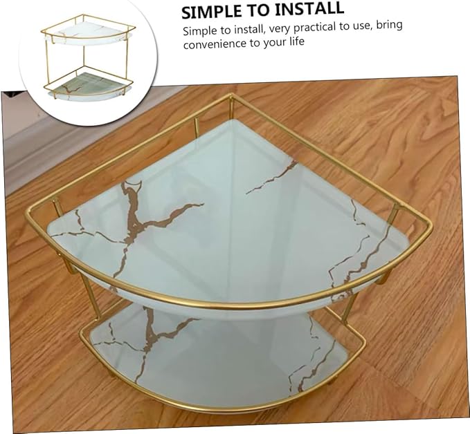 Ipetboom Bathroom Corner Storage Rack Shelf for Toiletries and Cosmetics Easy Install Organizer for Kitchen and Bathroom Space Saving for Clutter Management