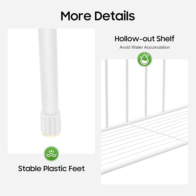 3-Tier Over The Toilet Storage Shelf, Freestanding Behind Toilet Bathroom Organizer Toilet Shelf Rack with Shelves for Toiletries Bathroom Laundry Restroom, White