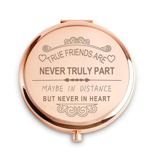 Friendship Gifts for Women Girls, Personalized Gifts for Friends BBF Bestie, Custom Compact Mirror for Birthday, Mothers Day, Graduation, Basket Stuffers