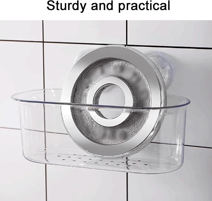 Removable Wall-Mounted Bathroom Shelves Suction Cup Bathroom Shelves Plastic Bathroom Shelves No Punching Bathroom Shelves Large Capacity
