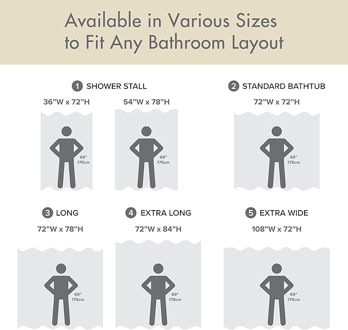 Madison Park Shower Curtain Spa Waffle Weave Extra Long Shower Curtain for Bathroom 3M Scotchgard Moisture Management, Spa Quality Modern Shower Curtains for Bathroom, Extra Long: 72"x84" Cream