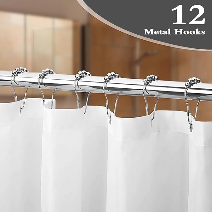 Accnicc Black Misty Forest Shower Curtain Ombre Gray Grey White Waterproof Fabric Shower Curtains for Bathroom Nature Pine Tree Mountain Woodland Decorative Bath Curtain Decor (72'' × 72'')