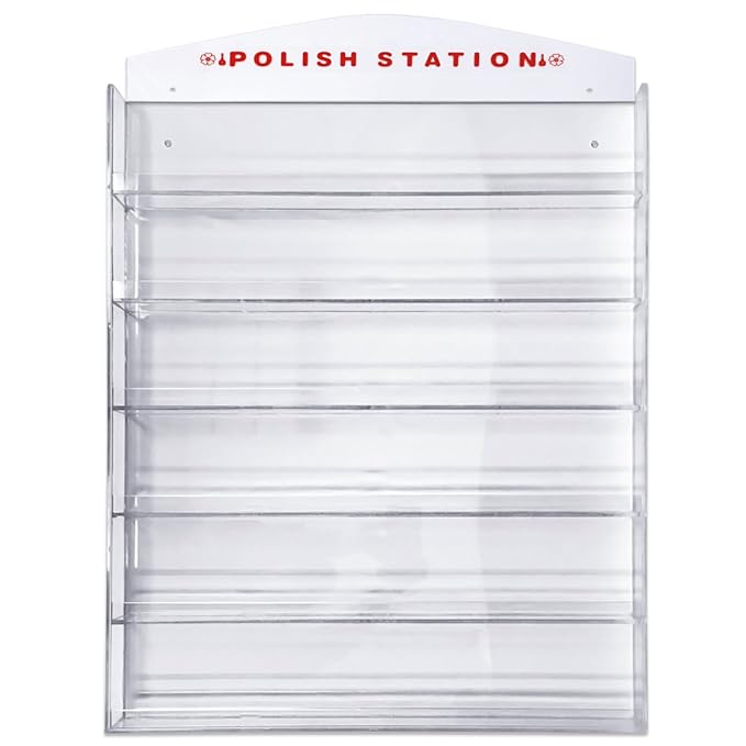 Beauticom Professional Clear Acrylic Nail Polish Wall Rack Display (Holds up to 96 Bottles) (Acrylic Clear)