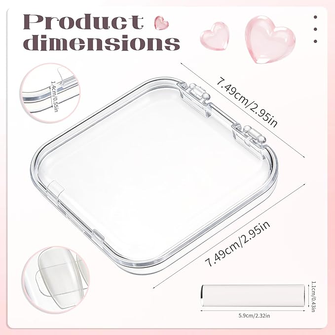 30pcs Press On Nail Packaging Box???Press On Nail Storage Box Set With 60pcs Of Double-Sided Adhesive Tape???Suitable For Nail Storage And Nail Art Display (Clear)
