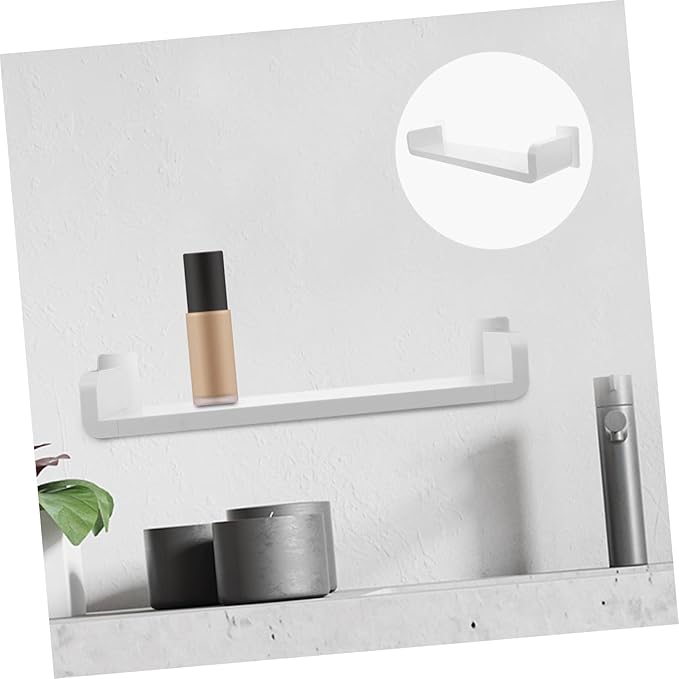1Pc Punch U Shape Wall Mounted Rack Storage Shelf for Bathroom Capacity Easy Installation for Tidy Spaces