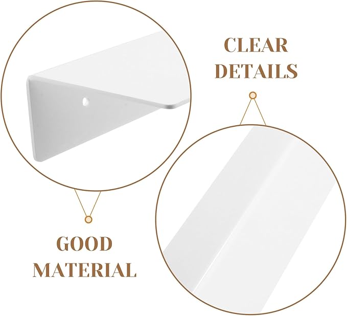 ibasenice Wall Mounted Adhesive Storage Rack 50x10cm White Floating Shelf for Bathroom Kitchen Gap Organizer No Drilling Shelf Divider Holder