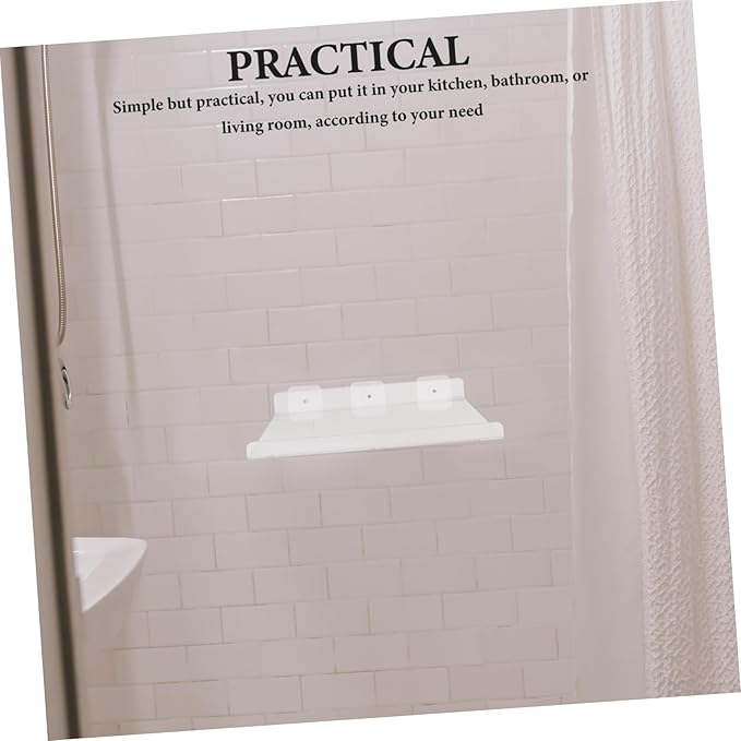 Mobestech Acrylic Floating Shelf for Bathroom and Kitchen Clear Wall-Mounted Storage Rack for Toiletries and Seasoning Bottles and Easy to Install Compact