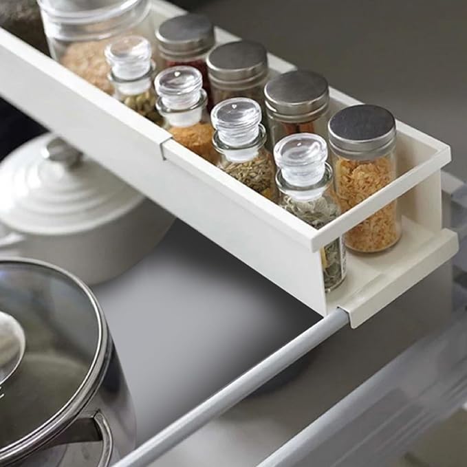 Multifunction Bathroom Shelf Extendable Design Carbon Steel Build Simple Installation Brackets Ideal for Kitchen Storage Retractable Shelf