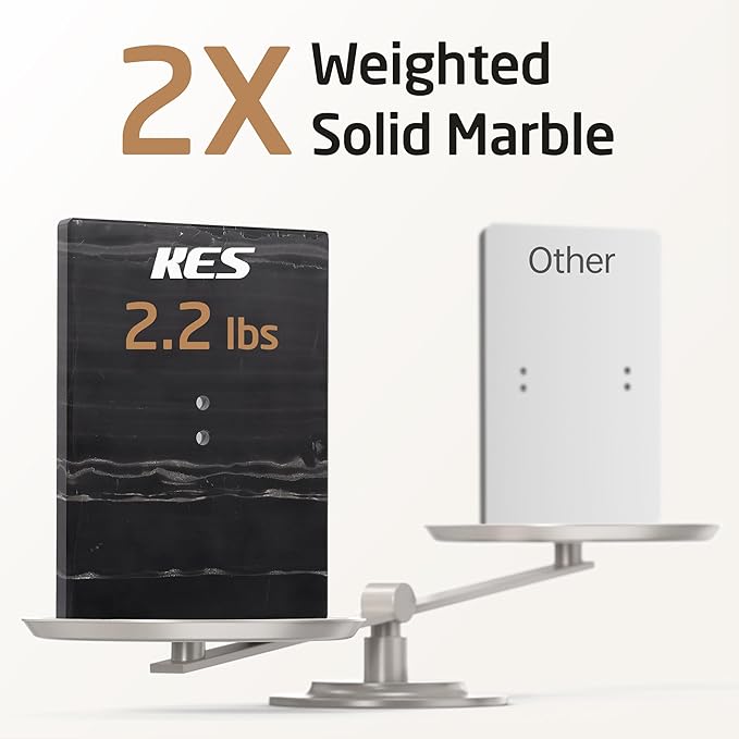 KES Hand Towel Holder Stand, Countertop Towel Stand with Black Marble Base, S-Shape Hand Towel Holder Freestanding for Bathroom 18/8 Stainless Steel All Black, BTH223-BBK