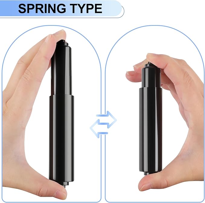 Rindion 4 Pack Toilet Paper Holder Spring Rod, Black Toilet Paper Roller Replacement, Plastic Toilet Paper Holder Replacement Rod