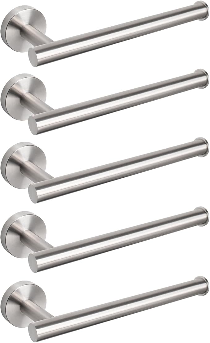 NearMoon Hand Towel Holder/Towel Ring, Thicken Stainless Steel Hand Towel Bar for Bathroom, Rustproof Wall Mounted Towel Rack, Contemporary Style Bath Accessories, 9 Inch (5 Pack, Brushed Nickel)