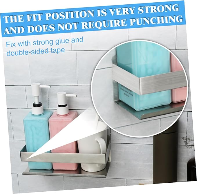 WOONEKY Bathroom Wall Shelf Toilet Shelf Bathroom Metal Kitchen Metal Wall Rack Storage Rack
