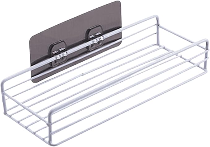 Rust-Proof Bathroom Storage Boxes Flexible Rack with Removable Shelf 2pcs Wall Mounted Floating Shelves for Bedroom Kitchen Easy to Clean Black Metal White