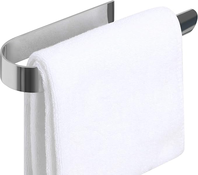HouseAid Self Adhesive Hand Towel Holder for Bathroom, Stainless Steel Adhesive Towel Bar, No Drilling Modern Hand Towel Hanger, Polished Chrome