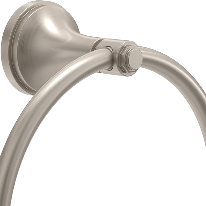 Franklin Brass Woodruff (1-Pack) Hand Towel Holder Satin Nickel Towel Racks for Bathroom Wall Round Towel Ring Holder for Bath Towel Hanger for Kitchen, Bathroom Accessories WDRF46-SN