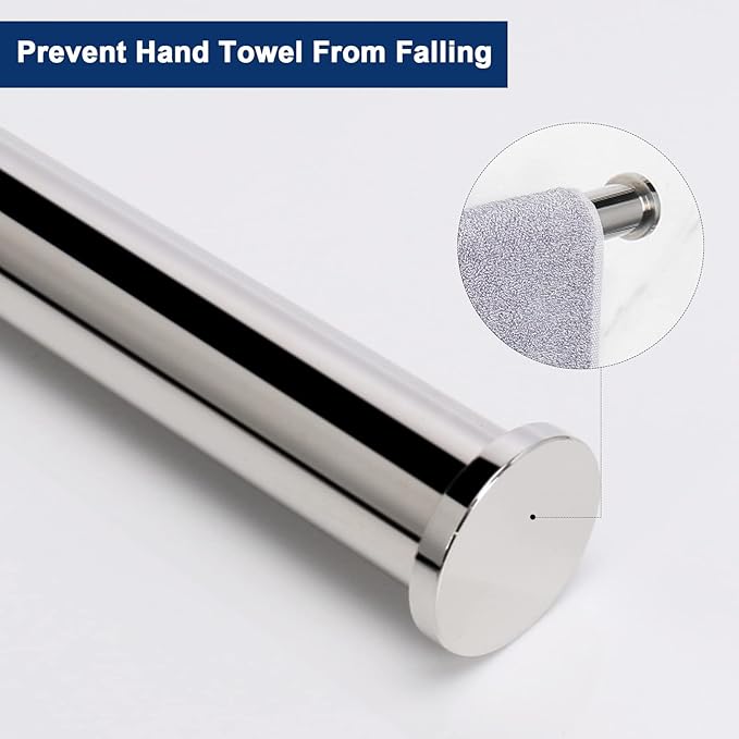 NearMoon Hand Towel Holder/Towel Ring, Thicken Stainless Steel Hand Towel Bar for Bathroom, Rustproof Wall Mounted Towel Rack, Contemporary Style Bath Accessories, 9 Inch (1 Pack, Chrome Finish)