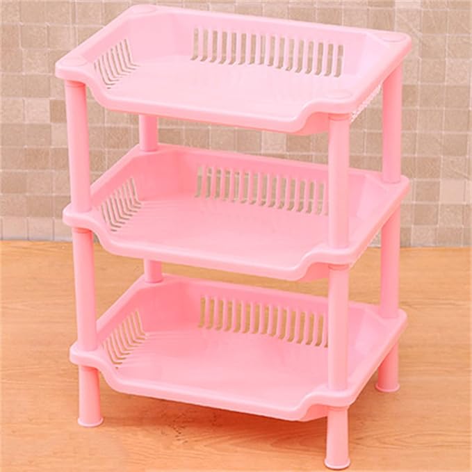 Zerodis 3 Tier Bathroom Shelf Organizer Tool Simple Assembly Multifunction Standing Rack Ideal for Bathroom Kitchen and Laundry Room Storage (#8)