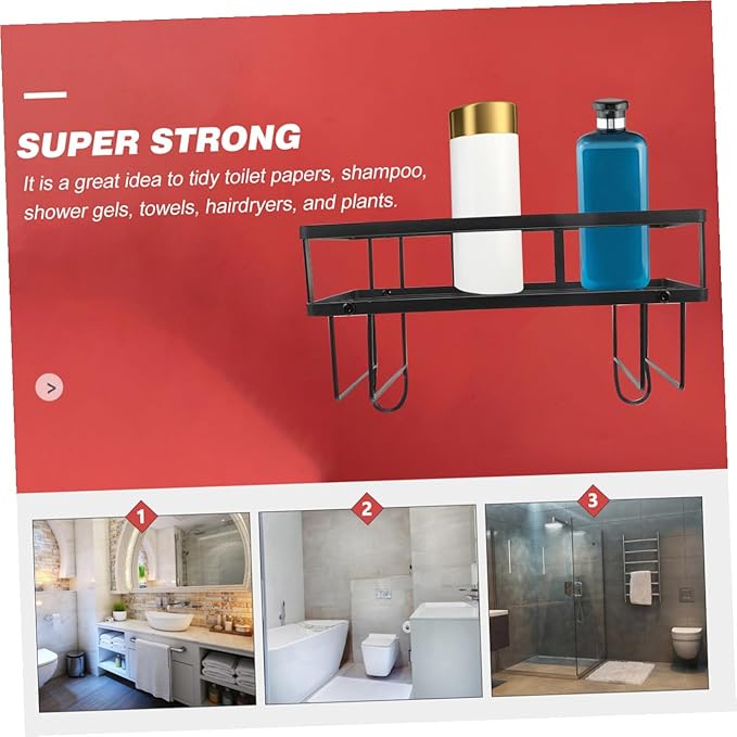 PRETYZOOM Over The Toilet Shelf Single-Tier Storage Rack Metal Storage Shelf for Bathroom
