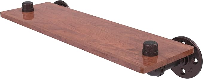 Allied Brass P-450-16-WS-ABZ Pipeline Collection 16 Inch Ironwood Shelf, 16", Antique Bronze