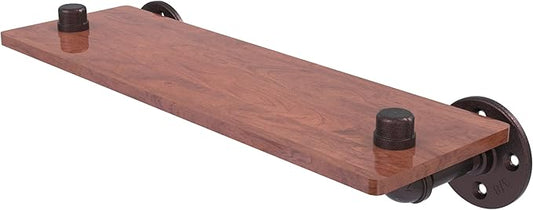Allied Brass P-450-16-WS-ABZ Pipeline Collection 16 Inch Ironwood Shelf, 16", Antique Bronze