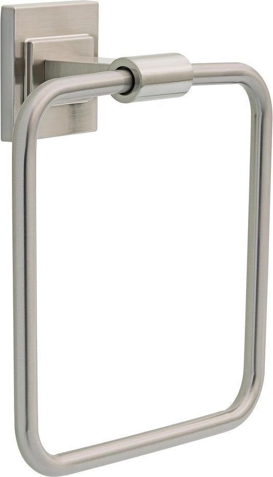 Delta Faucet McLaren (1-Pack) Hand Towel Holder, SpotShield Brushed Nickel, Square Ring for Bathroom or Kitchen Sink, Wall Mounted MCL46-BN