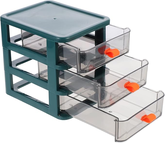 BESPORTBLE 1pc Desktop Organizer Mini Cosmetic Storage Box Gem Green Versatile Pp Sundries Holder for Office Bedroom and Bathroom