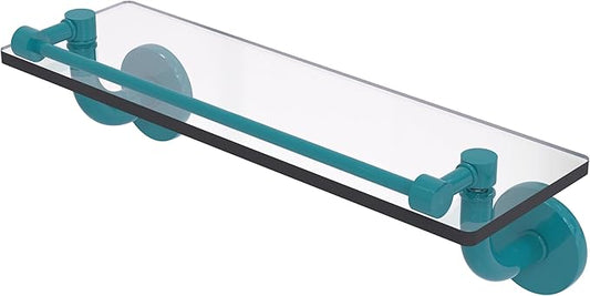 Allied Brass RM-1-16-GAL-GLT Remi Collection 16 Inch Glass Vanity Shelf with Gallery Rail, Glokzin Teal